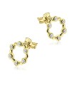 Circle With CZ Stone Silver Ear Stud STS-5679